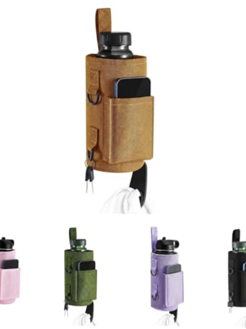 Magnetic Gym Bag Water Bottle Carrier 40 oz, 900D Polyester Oxford Cloth Sling